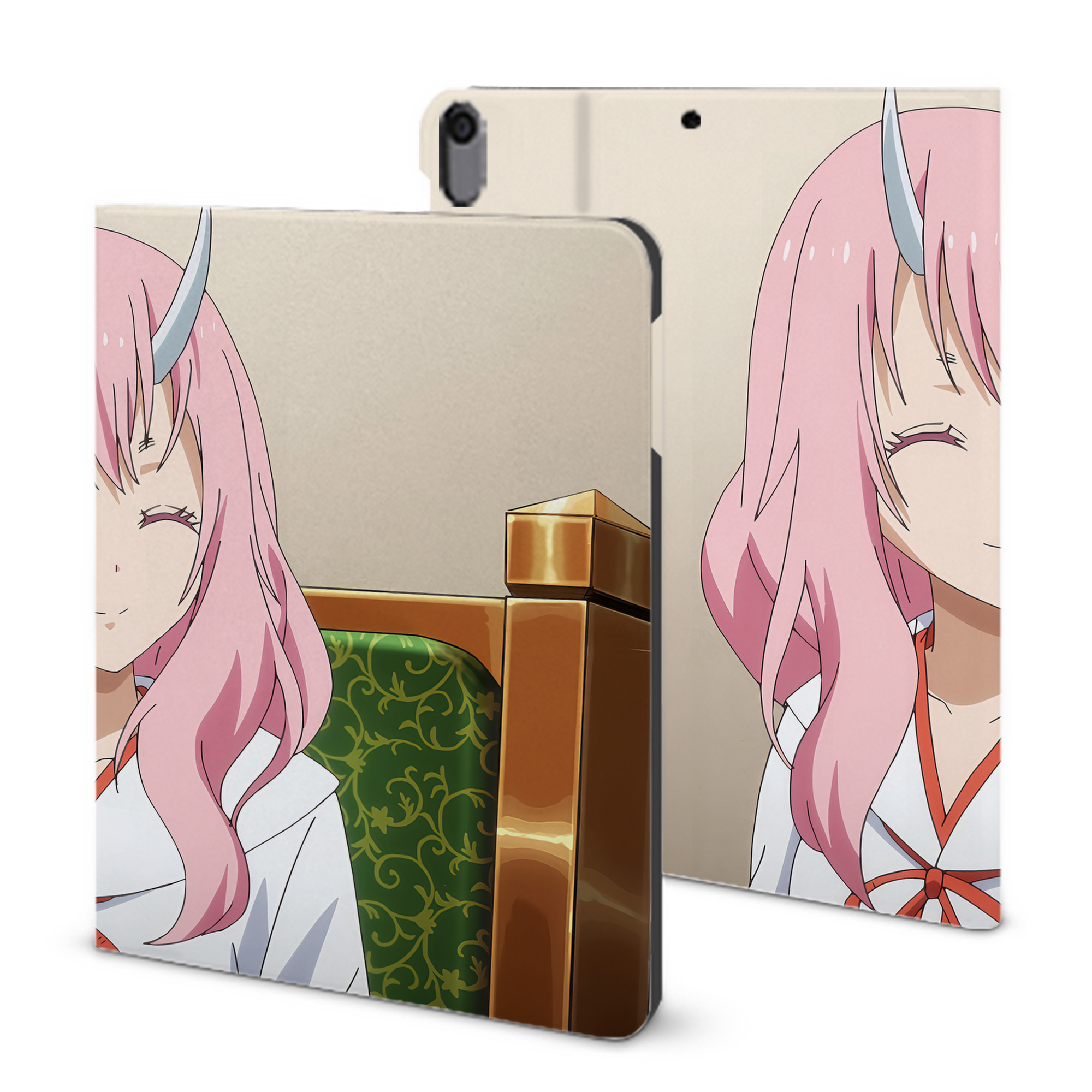 （画像用） 転スラ Regarding Reincarnated to Slime IPad ケース ブック型 PUレザー TPU 耐衝撃 軽量 薄型 ペン収納なし 全面保護 IPad 各モデル対応